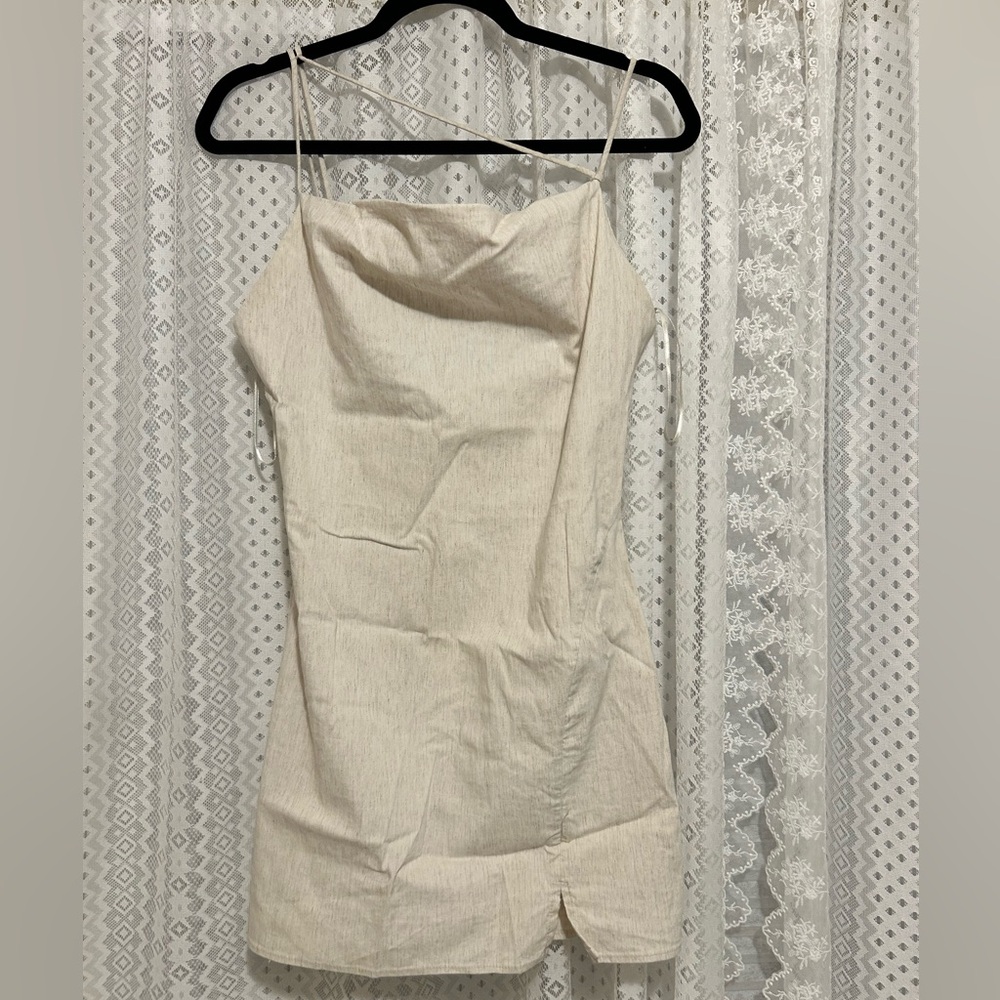 Stradivarius Cream Strapless Dress